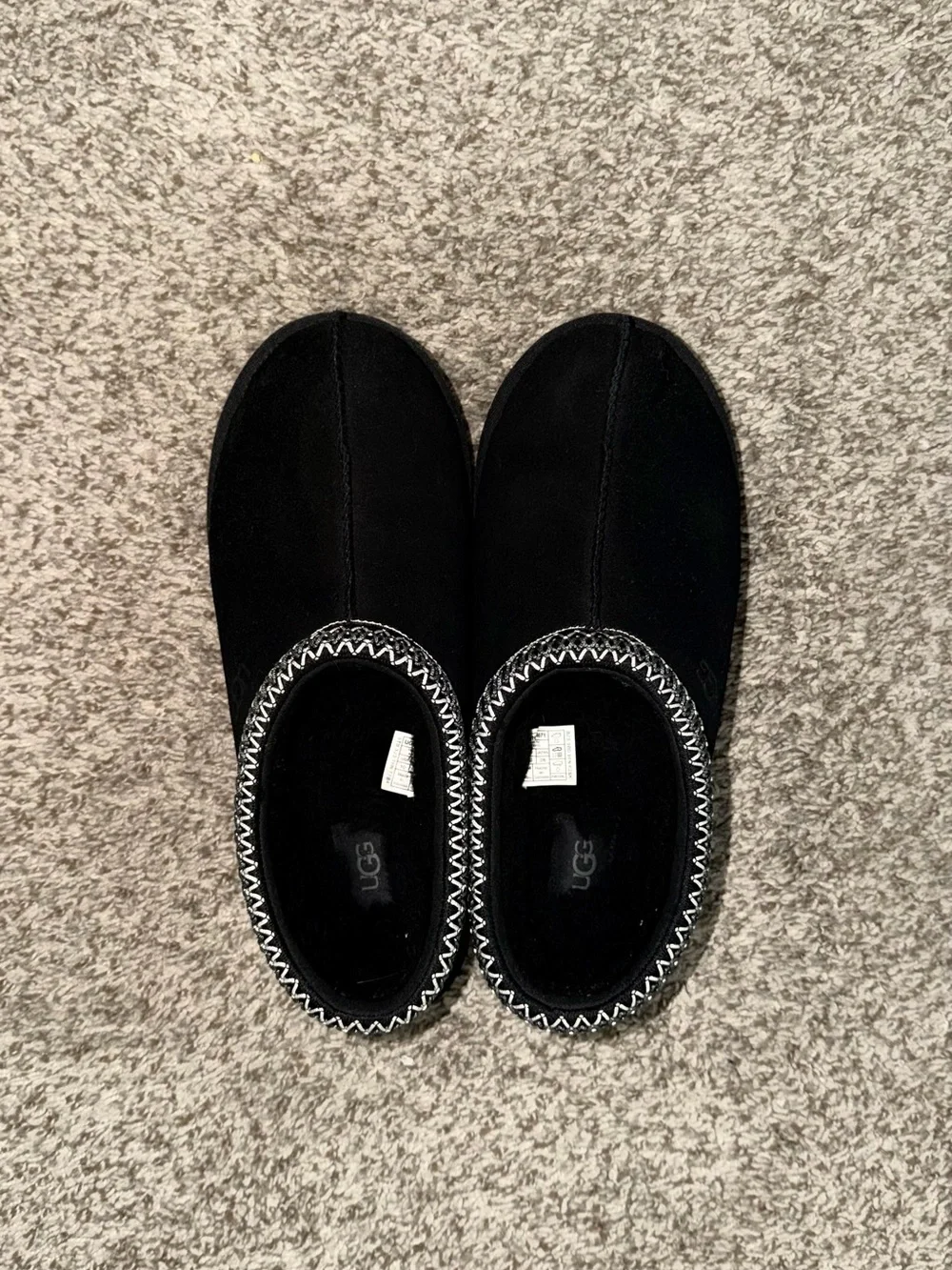 UGG Black Suede Cozy Slip-On Clog with Contrast Stitching